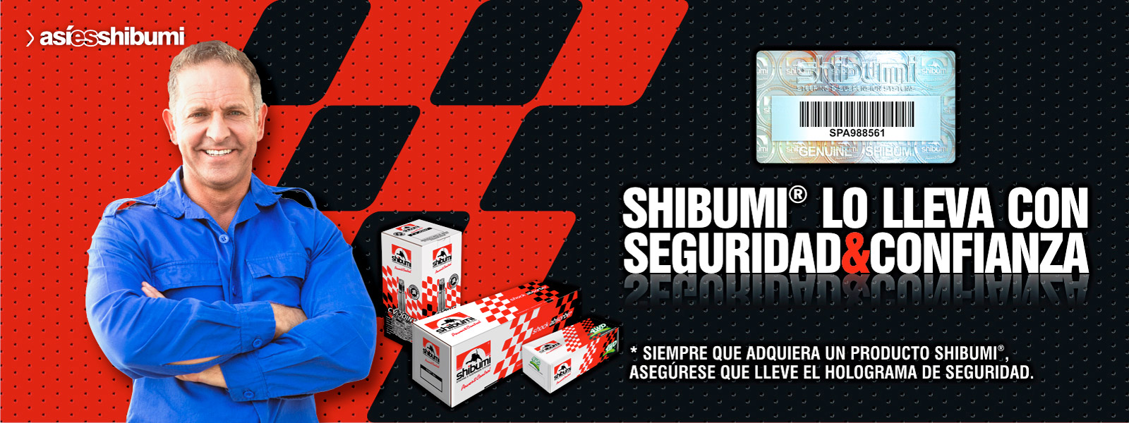 Holograma Shibumi en amortiguadores, terminales y rótulas, brazo axial